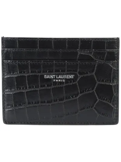 Saint Laurent crocodile embossed leather cardholder Eraldo FR