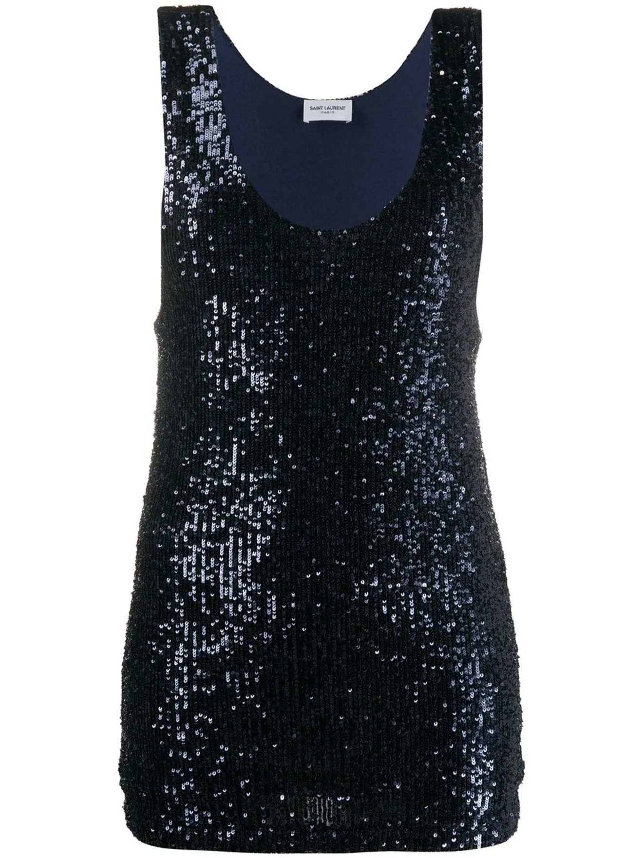 blue sequin tank top