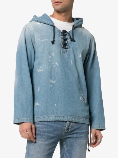 saint laurent denim hoodie