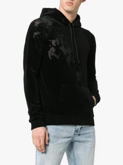 saint laurent velvet hoodie