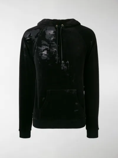 saint laurent velvet hoodie