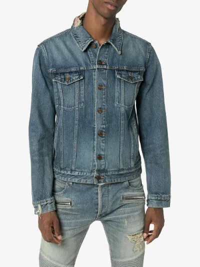 saint laurent distressed denim jacket