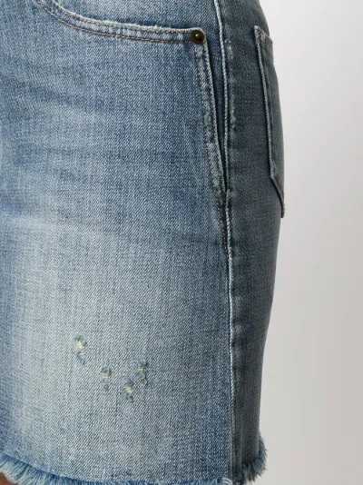 parisian ripped denim skirt