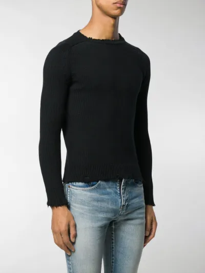 saint laurent distressed sweater