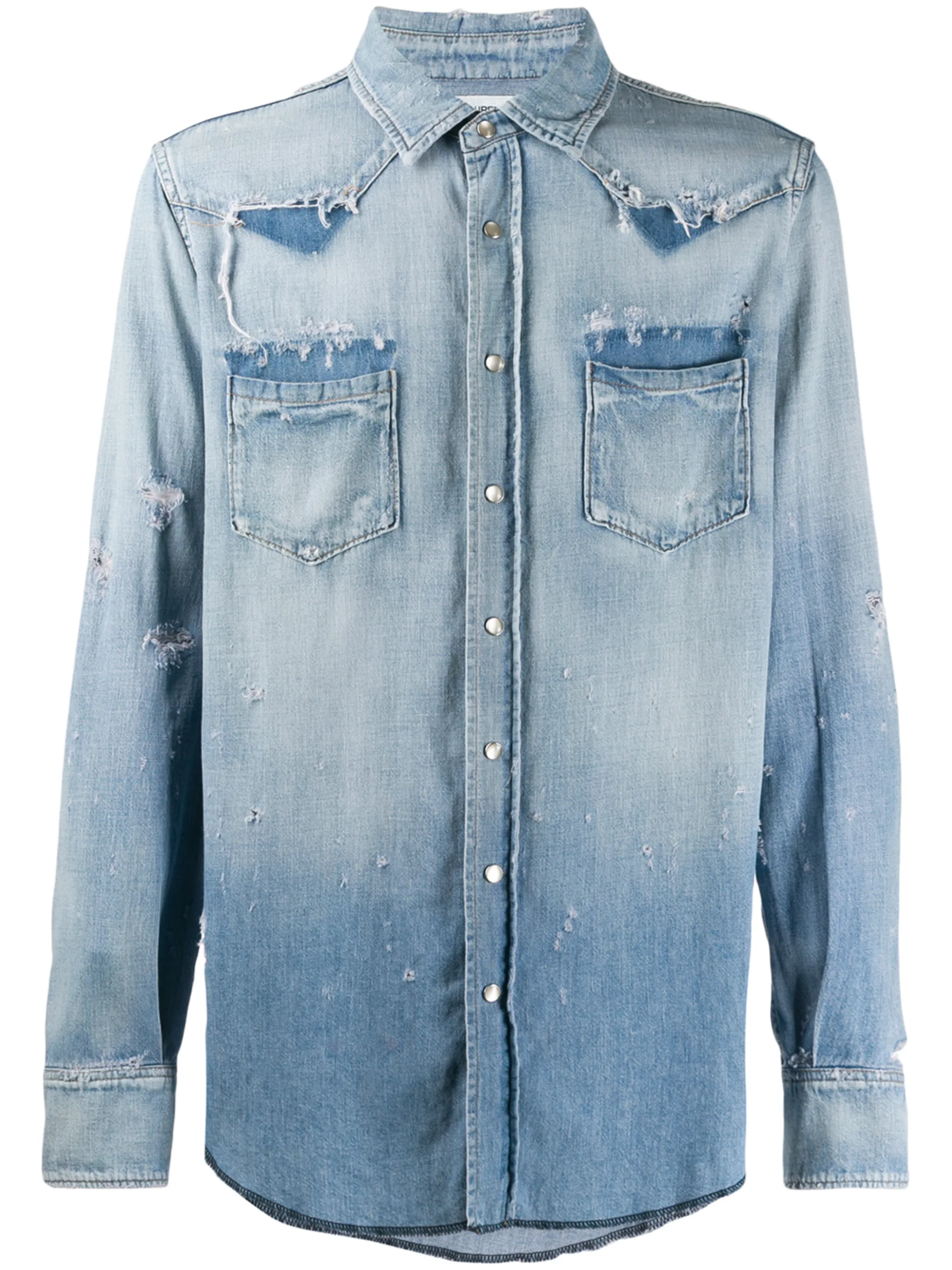 Saint Laurent distressed Western denim shirt Eraldo DE