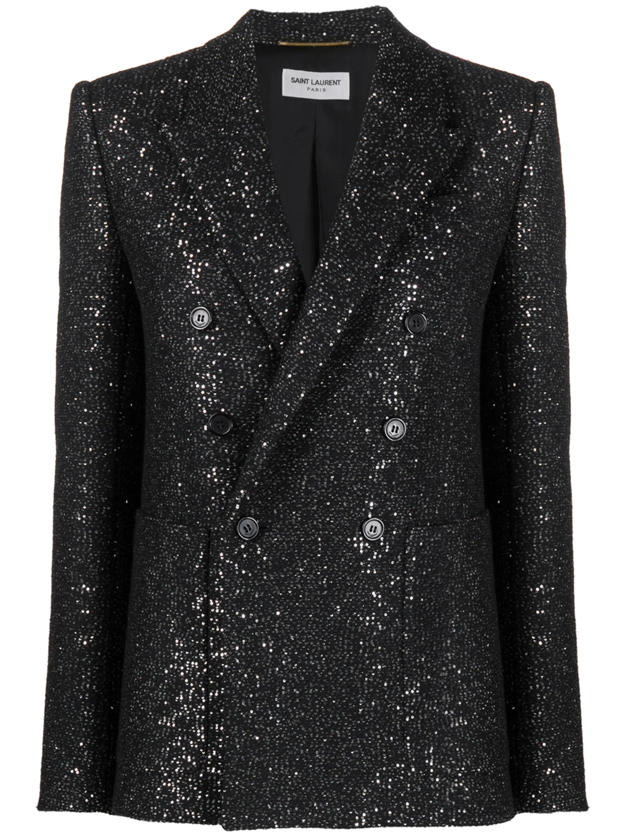 Saint Laurent double-breasted glitter blazer | Eraldo.com US
