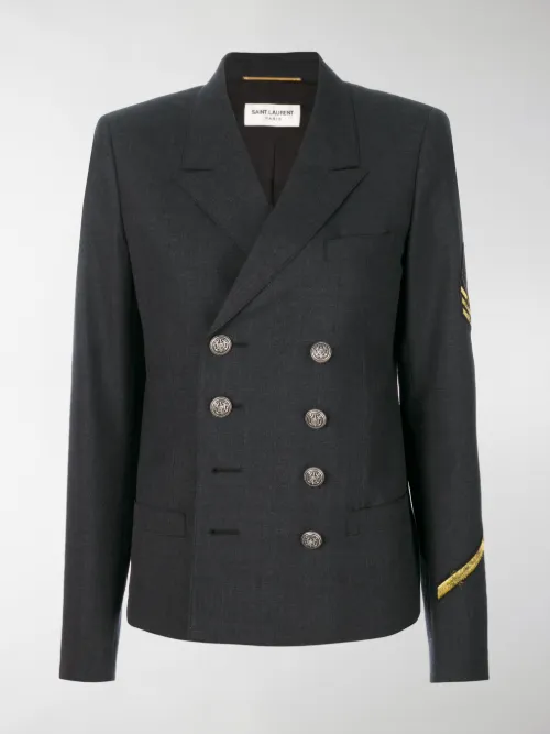 Saint Laurent - double-breasted officer jacket