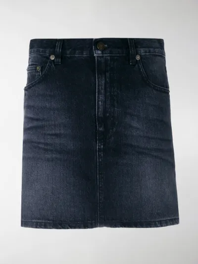Saint Laurent - faded denim mini skirt