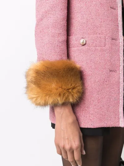 faux fur fitted jacket