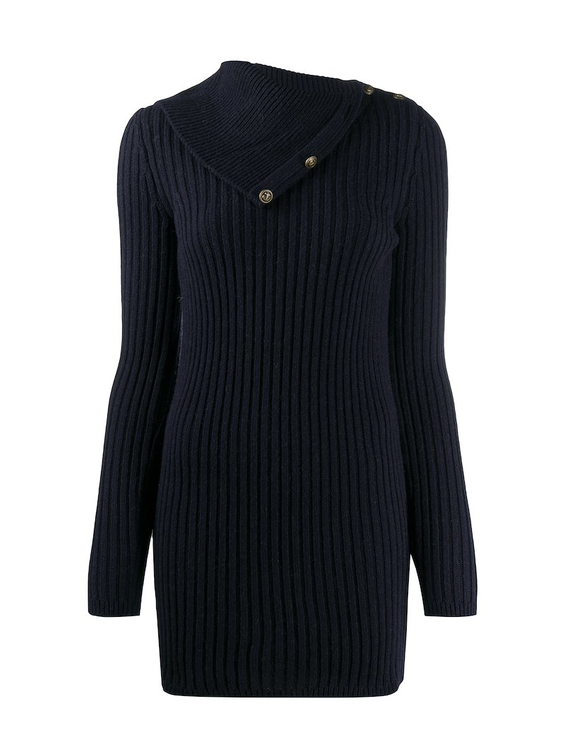 Sale Saint Laurent fold-over collar jumper blue | MODES