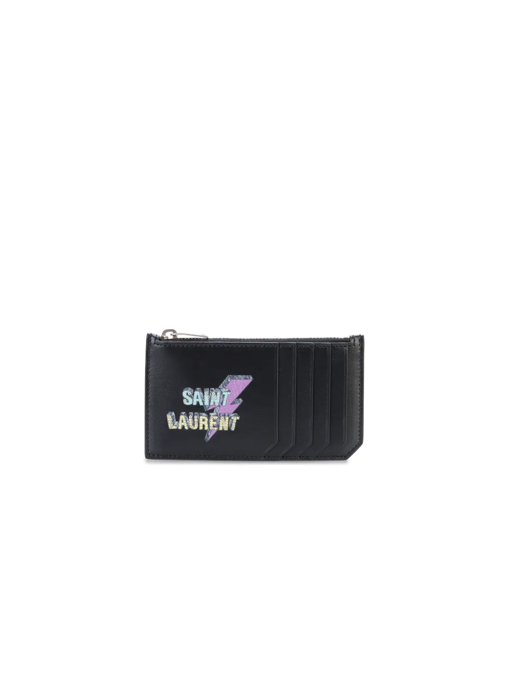 Saint Laurent Fragments Stamp Leather Zip Wallet