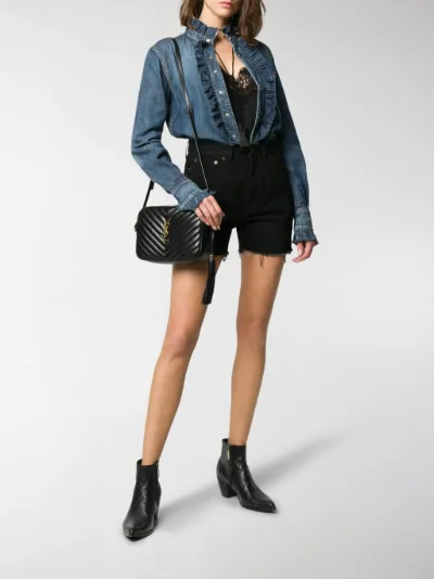 saint laurent denim shorts