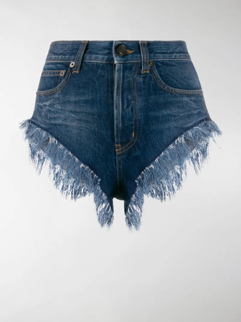 fringe shorts denim