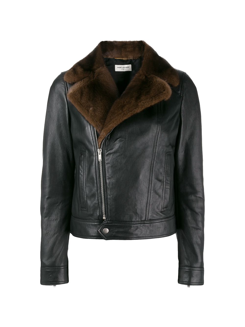 Fur trim biker on sale jacket