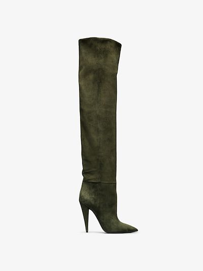 saint laurent green boots