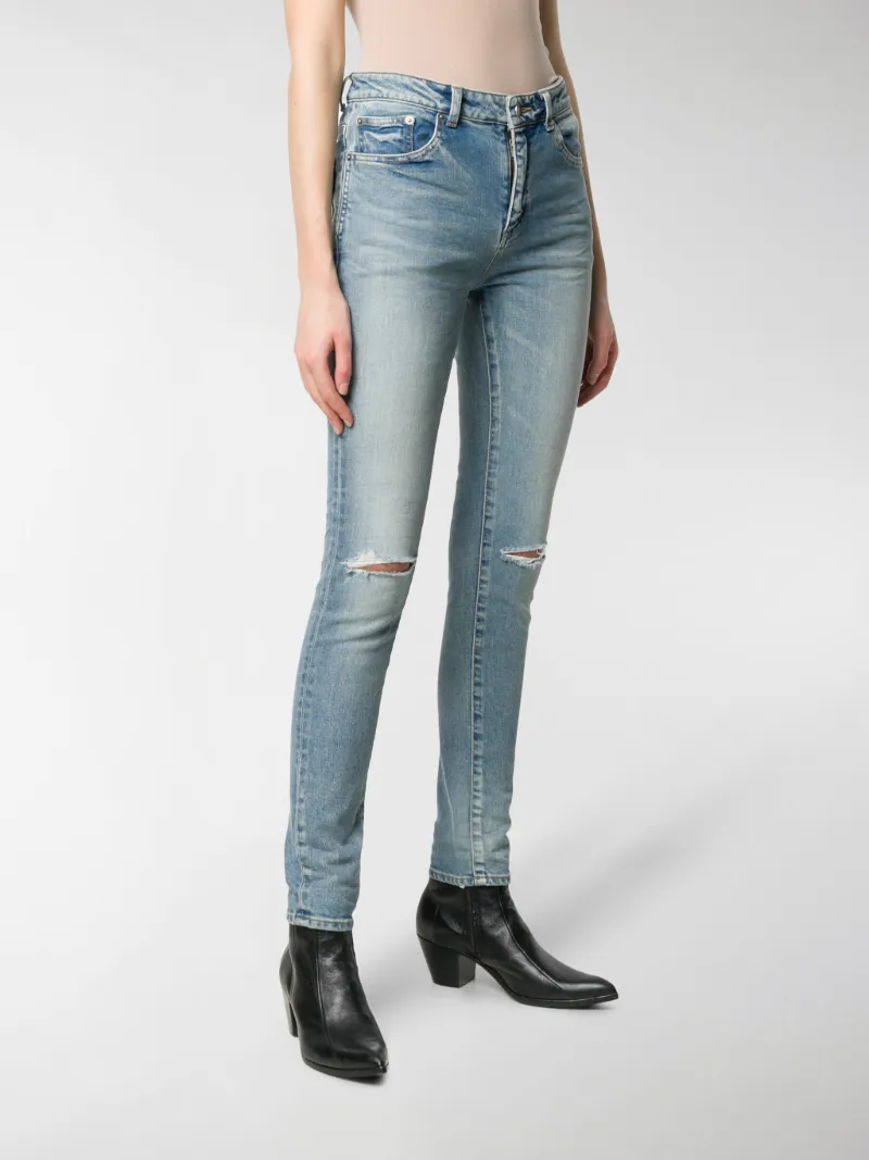 saint laurent ripped knee jeans