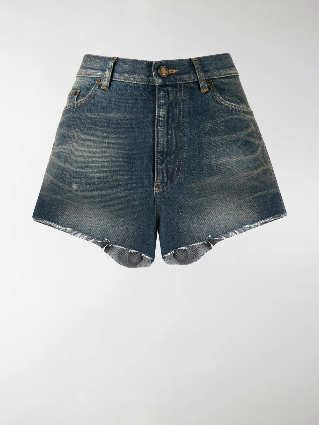 saint laurent denim shorts