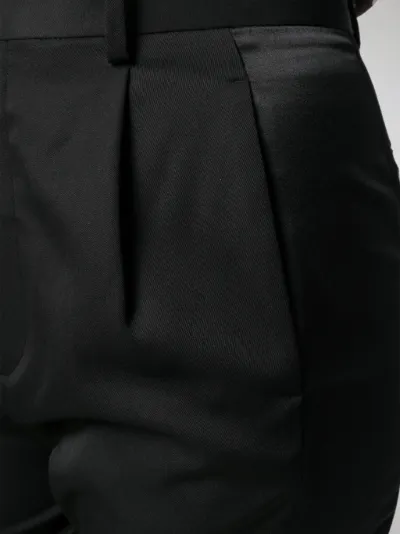 black tailored high waisted trousers