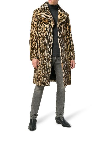 Mens leopard hot sale print coat