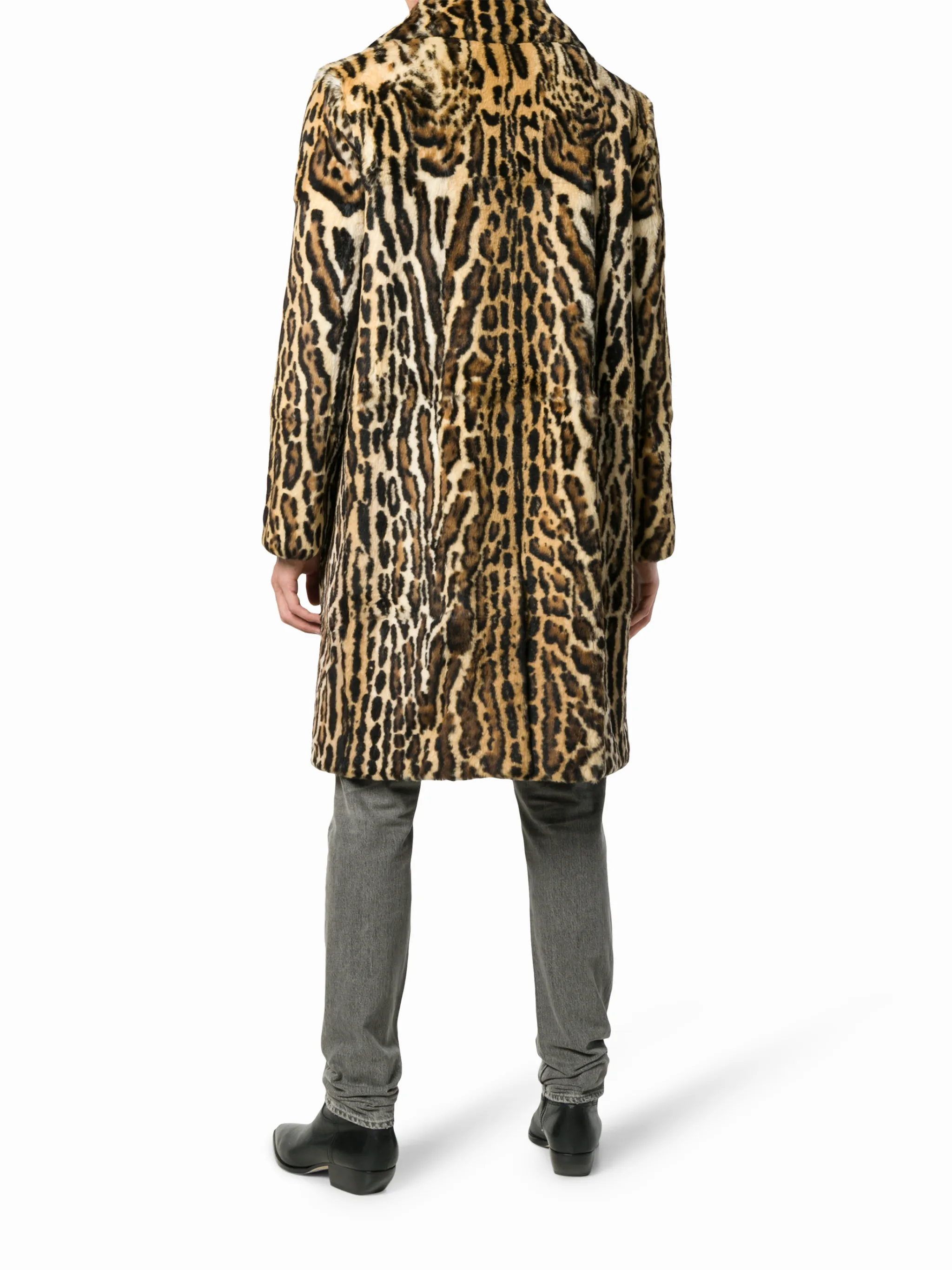Saint Laurent leopard print midi coat | Eraldo.com US