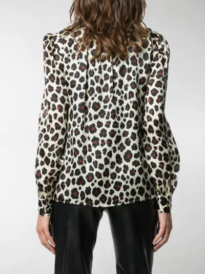 saint laurent leopard blouse