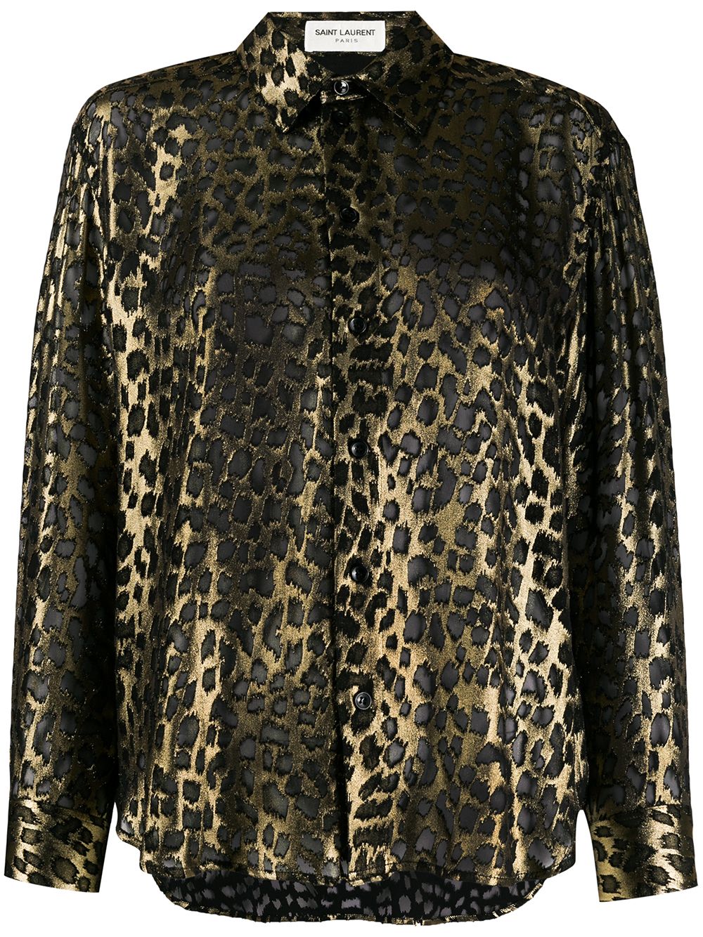 Saint Laurent: Black & Tan Silk Tiger Print Shirt