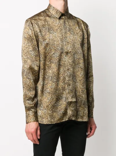 saint laurent leopard blouse