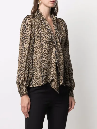 saint laurent leopard blouse