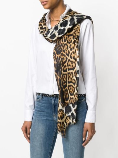 ysl leopard print scarf