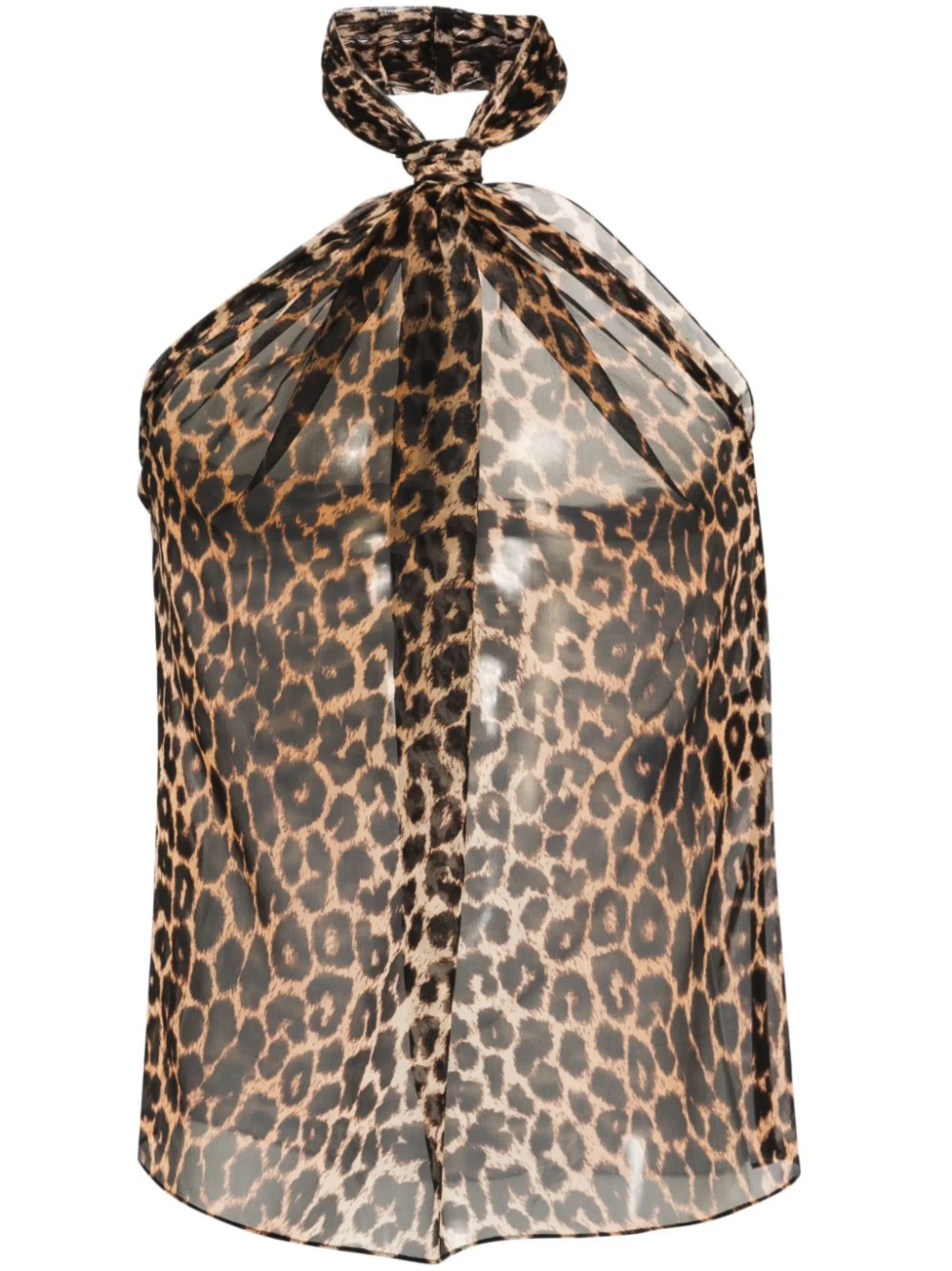 Tシャツ・カットソー SAINT LAURENT LEOPARD PRINTED KNIT TOP Saint Laurent Leopard Print T-Shirt, Size S