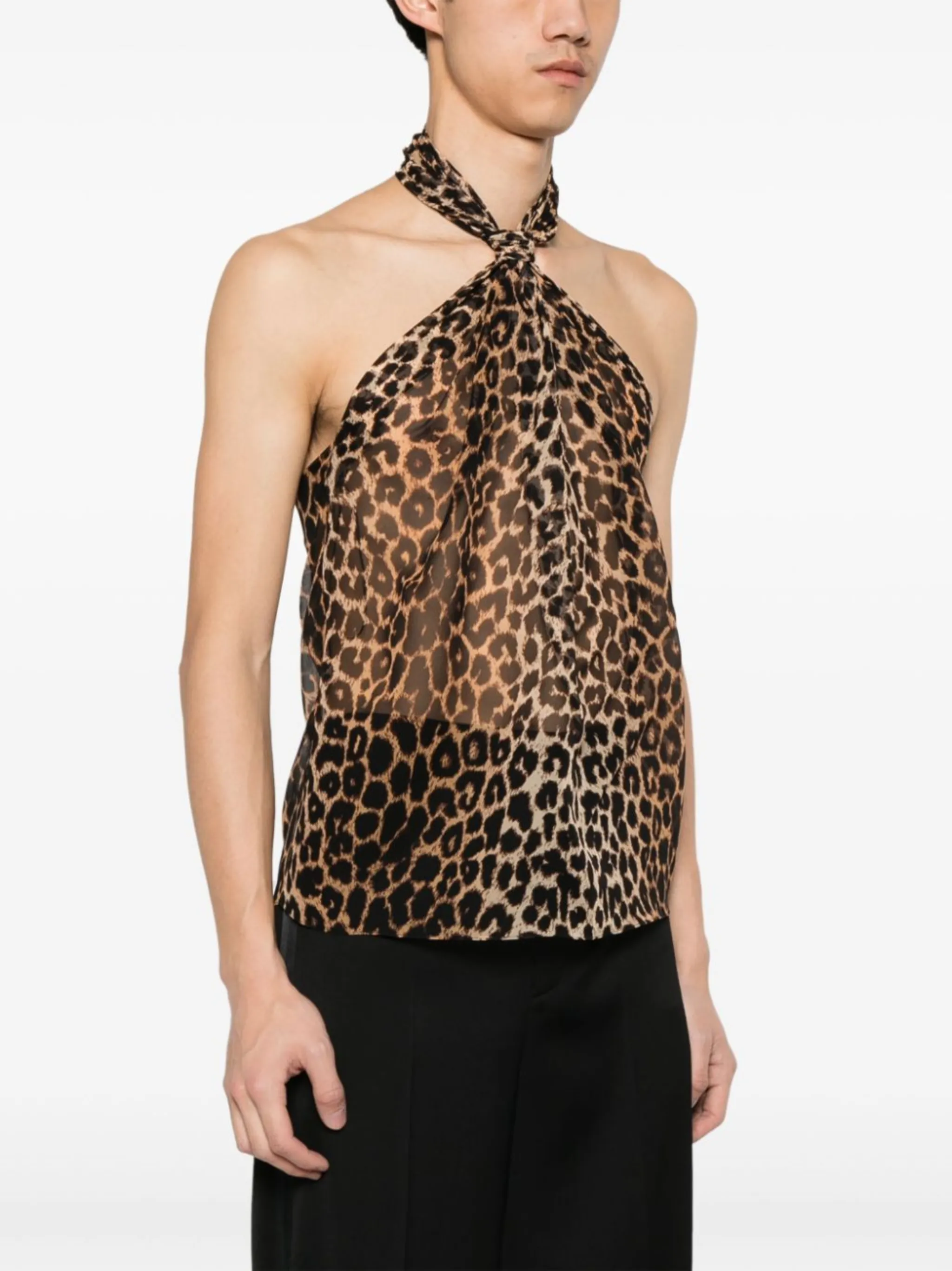 Saint Laurent leopard-print silk top | Eraldo.com DE