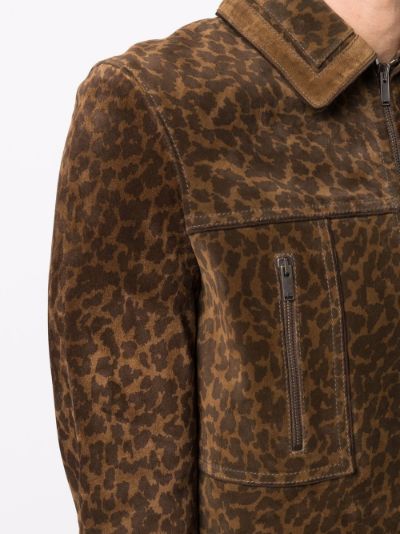 Leopard print suede outlet jacket