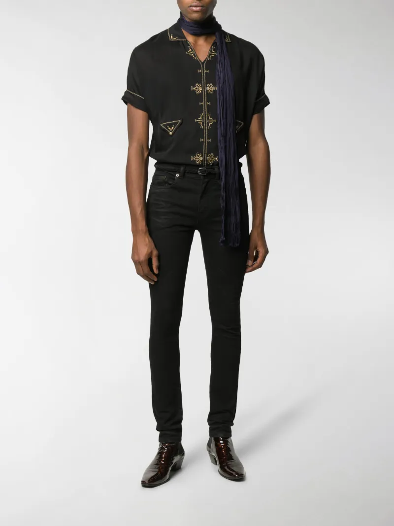 v*_様 saint laurent paris coating skinny Saint Laurent Paris 2020 D24 Oil Coated Black Denim | eBay