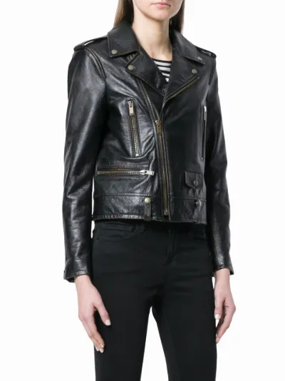 Saint laurent distressed leather on sale jacket