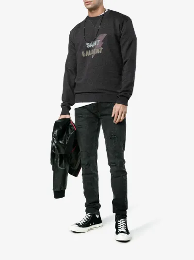 saint laurent lightning bolt sweater