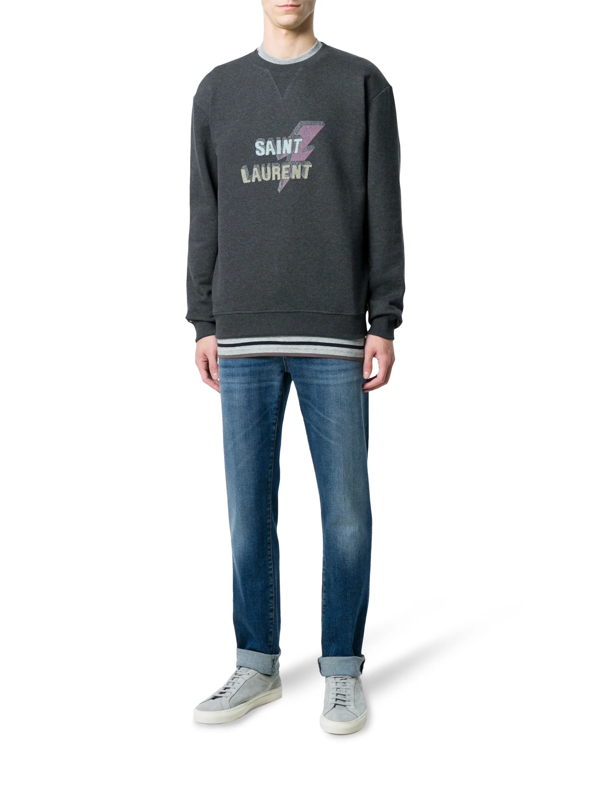 Saint Laurent lightning bolt logo sweatshirt Eraldo US