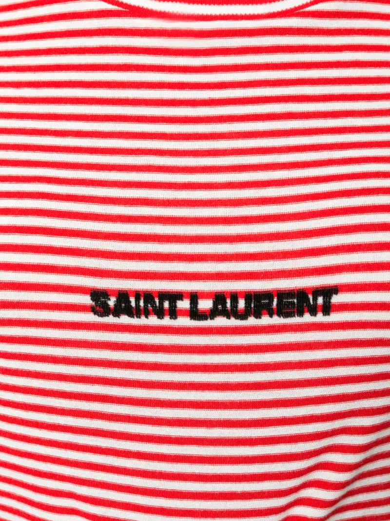 saint laurent red striped t shirt