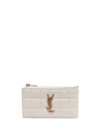 White ysl card online holder