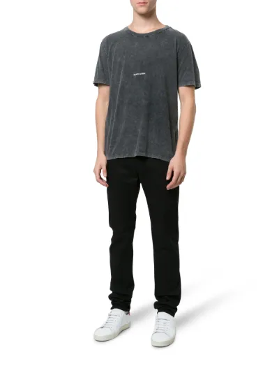 logo-print distressed-effect T-shirt 