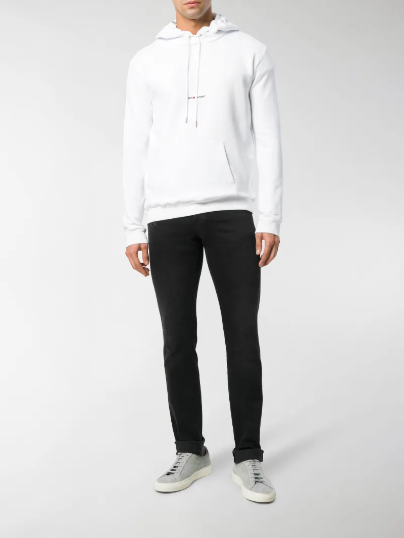 saint laurent logo print hoodie