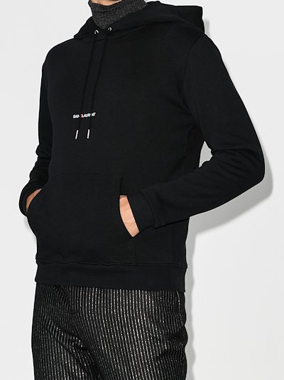 saint laurent logo print hoodie