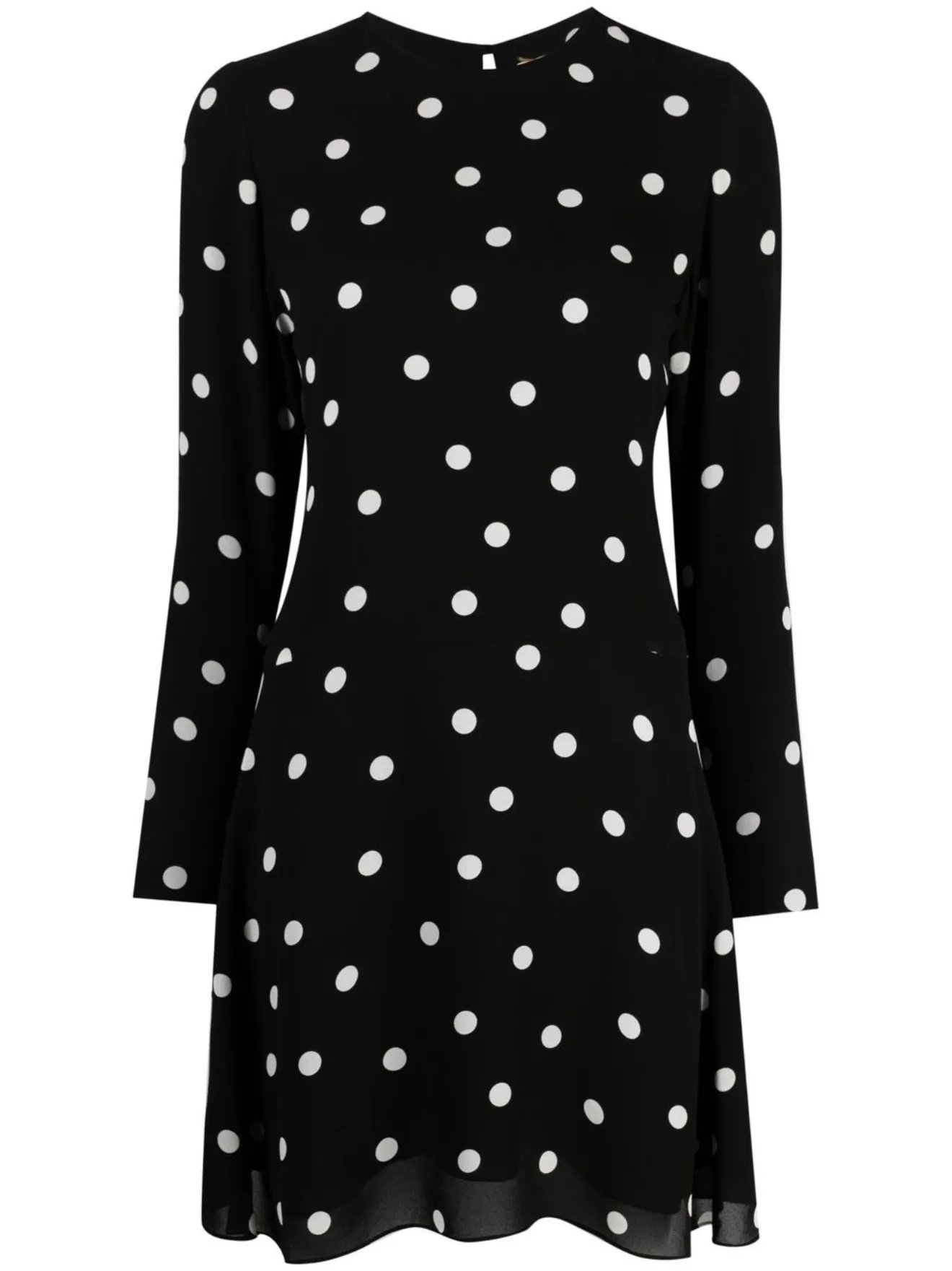 black and white polka dot long sleeve dress