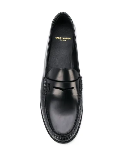Saint Laurent Mocassini con logo goffrato nero | MODES