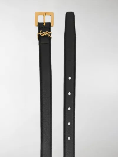 monogram leather belt