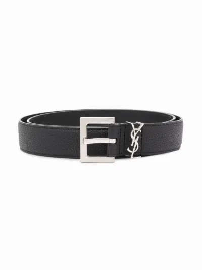 monogram leather belt