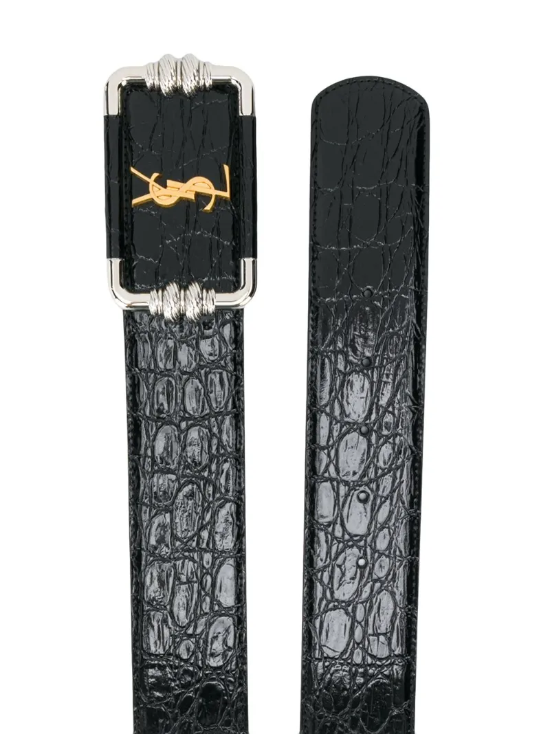 Saint Laurent Monogram leather belt 