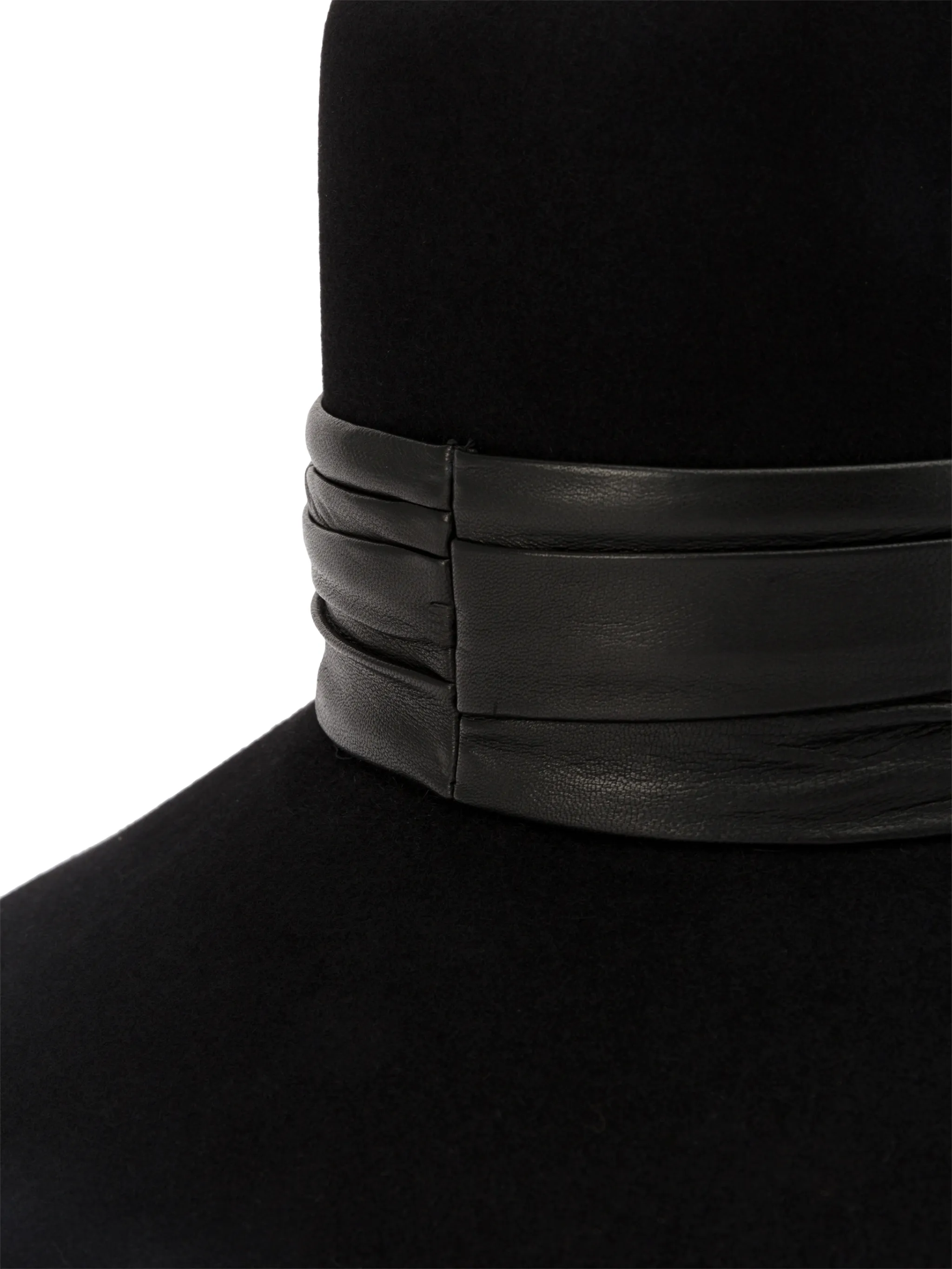 Saint Laurent Nina leather and felt hat | Eraldo.com UK