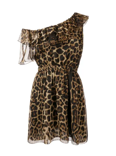 saint laurent leopard print dress