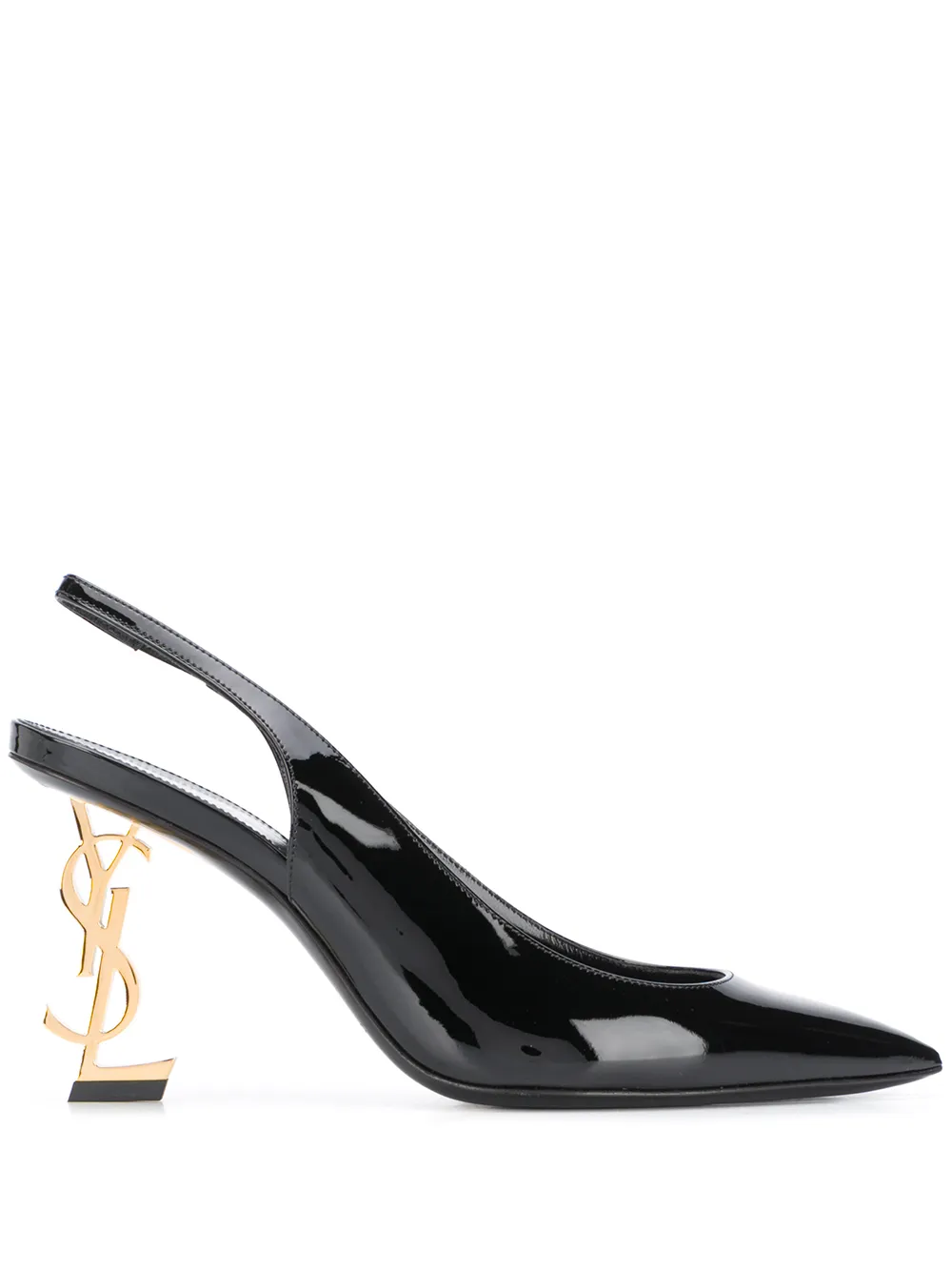 ysl black strappy heels