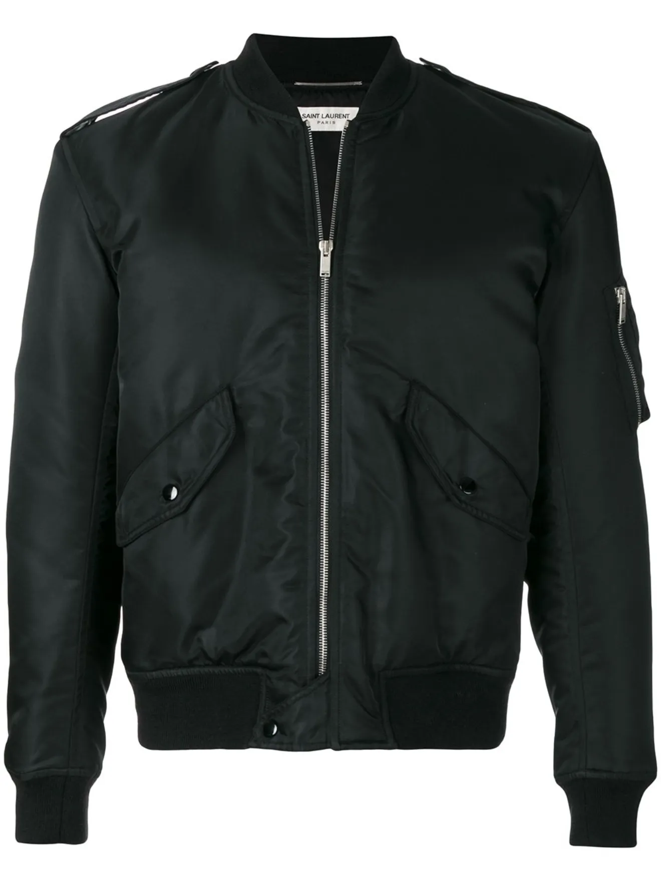 padded black bomber jacket